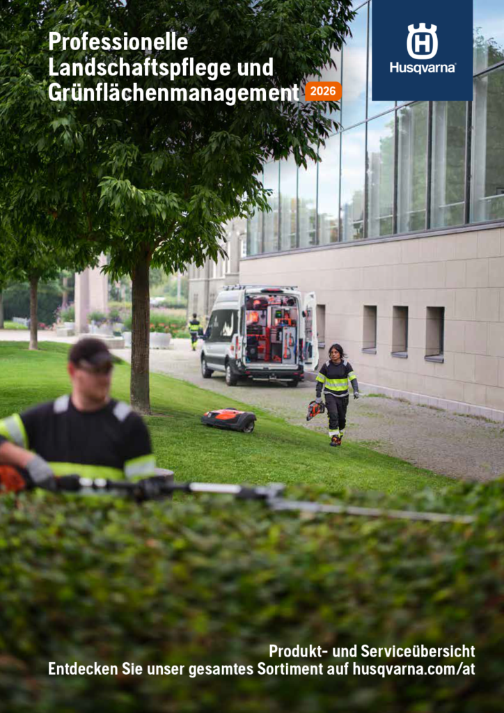 Husqvarna Katalog 2026 für Landschaftspflege und Grünflächenmanagement